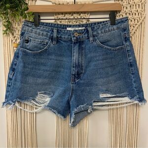 KANCAN Ivanna Ultra High Rise Mom Distressed Cut Off Denim Jean Shorts 11 / 29